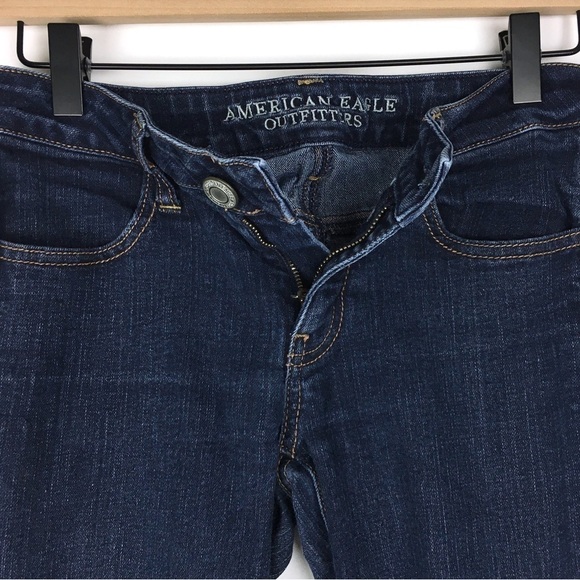 AMERICAN EAGLE Jeans Jegging Stretch Skinny Slim Dark Wash Denim Size 4 Regular - Picture 3 of 13